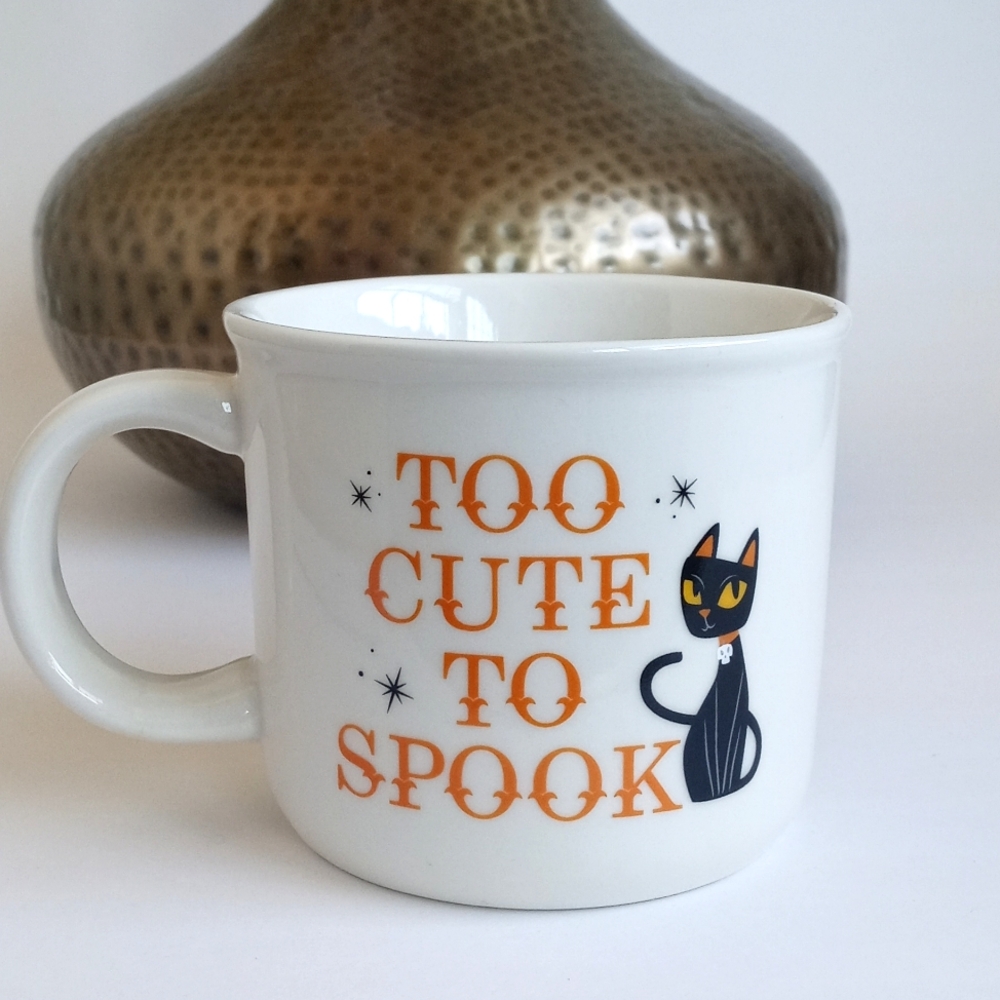 Too Cute To Spook White Ceramic Cat Mug By Hyde And Eek! Boutique